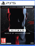 Game box for 'Hitman: World of Assassination' on PS5 with a silhouette design.